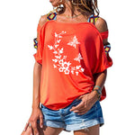 T-Shirt Long Papillon Fleur Bohème Orange | Rêve de Papillon