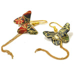 Boucles d'Oreilles Papillon Origami Vert et Rouge | Rêve de Papillon 