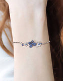 Bracelet Papillon <br> Fleur Bleue (Argent)