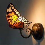 Lampe papillon murale Vitrail orange - Rêve de Papillon