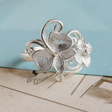 Bague Papillon et Fleur Artisanale en Argent - Rêve de Papillon