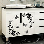Sticker Papillon Noir et blanc dans Salle de Bain - Rêve de papillon