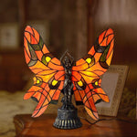 Lampe Papillon Vitrail Tiffany Rouge et Orange - Rêve de Papillon
