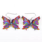 Boucles d'Oreilles Papillon Multicolore style Aquarelle - Rêve de Papillon