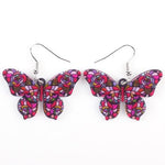 Boucles d'Oreilles Papillon Multicolore style vitrail - Rêve de Papillon