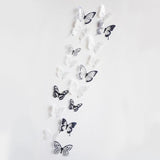 Stickers Papillon 3D <br> Noir et Blanc Transparent
