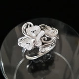Bague Papillon <br> Fleur d'Arabesque (Argent)