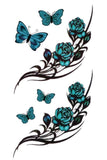 Tatouage éphémère papillon rose bleue - Rêve de Papillon