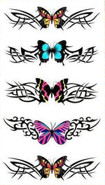 Tatouage éphémère tribal avec papillon coloré - Rêve de Papillon