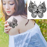 Tatouage papillon noir et blanc sur épaule femme - Rêve de Papillon