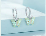 Boucles d'Oreilles Papillon <br> d'Opale (Argent)