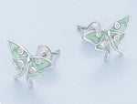 Boucles d'Oreilles Papillon <br> Lune (Argent)