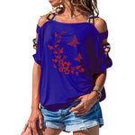 T-Shirt Long Papillon Fleur Bohème Violet | Rêve de Papillon