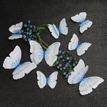 Stickers Papillon 3D Blanc et Bleu - Rêve de Papillon