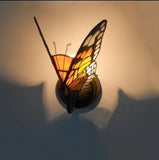 Lampe papillon murale Vitrail orange - Rêve de Papillon