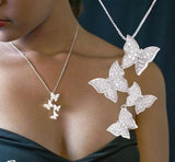 Collier Papillon Fantaisie avec Zircons Blancs - Rêve de Papillon
