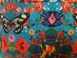 Coussin Artisanal Bleu aux motifs Papillons et Chats - Rêve de Papillon