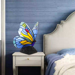 Lampe chevet papillon bleu et jaune - Rêve de Papillon