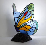 Lampe de chevet papillon Tiffany bleu et jaune - Rêve de Papillon