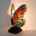 Lampe de chevet papillon Tiffany rouge et verte - Rêve de Papillon
