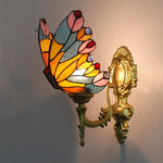 Lampe papillon murale Tiffany orange et bleu - Rêve de Papillon