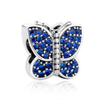 Perle Papillon Argent Bleu - Rêve de Papillon