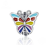 Perle Papillon Argent Émail Multicolore - Rêve de Papillon