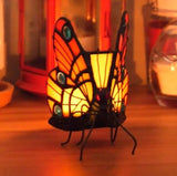 Lampe Bougie Papillon <br> Vitrail