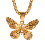 Collier Papillon Or style Bling Bling - Rêve de Papillon