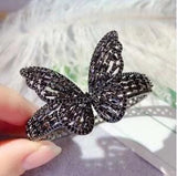 Bracelet Papillon Fantaisie Zircons Noirs - Rêve de Papillon