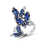 Bague Papillon Argent émail bleu - Rêve de Papillon