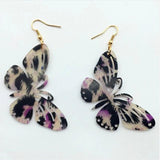 Boucles d'Oreilles Papillon Fantaisie avec motif tigre - Rêve de Papillon