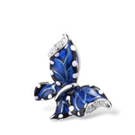 Collier Papillon Argent émail bleu - Rêve de Papillon