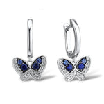 Boucles d'Oreilles Papillon Argent Bleu - Rêve de Papillon