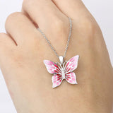 Collier Papillon <br> Rose Modern Style (Argent)