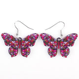 Boucles d'Oreilles Papillon Multicolore style vitrail - Rêve de Papillon