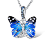 Pendentif Papillon bleu en argent - Rêve de Papillon