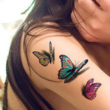 Tatouage éphémère papillon 3D sur épaule - Rêve de Papillon