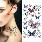 Tatouage éphémère papillon arabesque sur coup- Rêve de Papillon