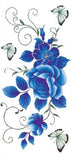 Tatouage éphémère papillon fleur bleue - Rêve de Papillon