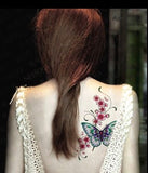 Tatouage éphémère papillon fleur de cerisier japonais femme - Rêve de Papillon