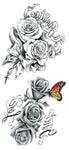 Tatouage éphémère papillon monarque et rose - Rêve de Papillon
