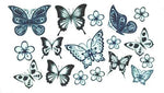 Tatouage éphémère papillon noir et bleu - Rêve de Papillon