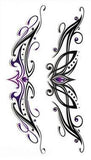 Tatouage Éphémère Papillon Tribal Violet et Noir - Rêve de Papillon