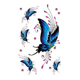 Tatouage Papillon éphémère bleu et rose - Rêve de Papillon