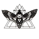 Tatouage éphémère papillon sphinx tête de mort et triangle - Rêve de Papillon